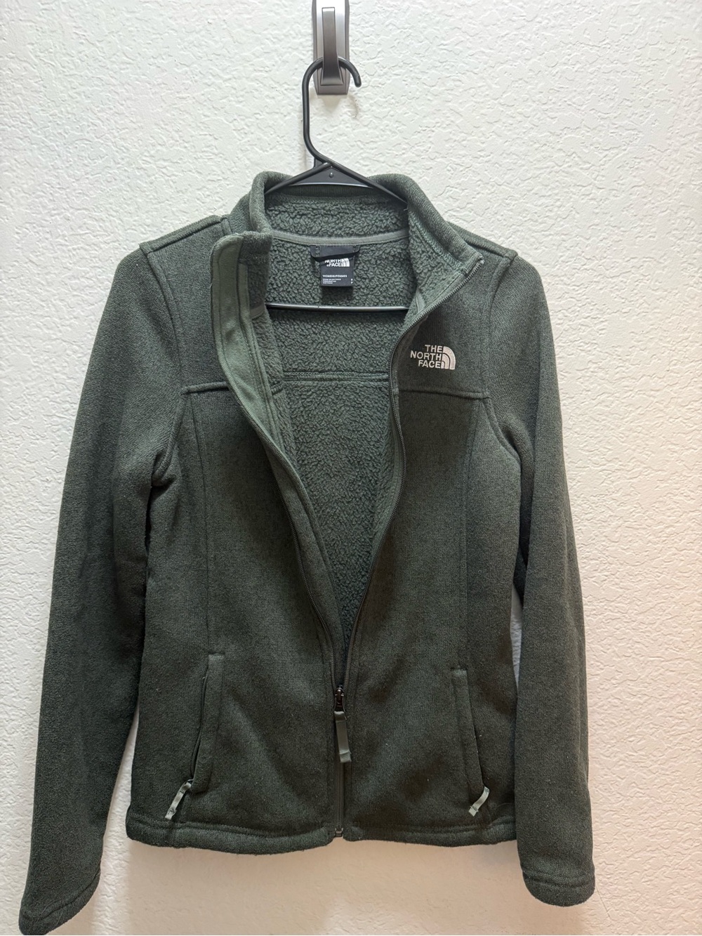 The North Face Women's Olive Green Zip-Front Fleece Jacket